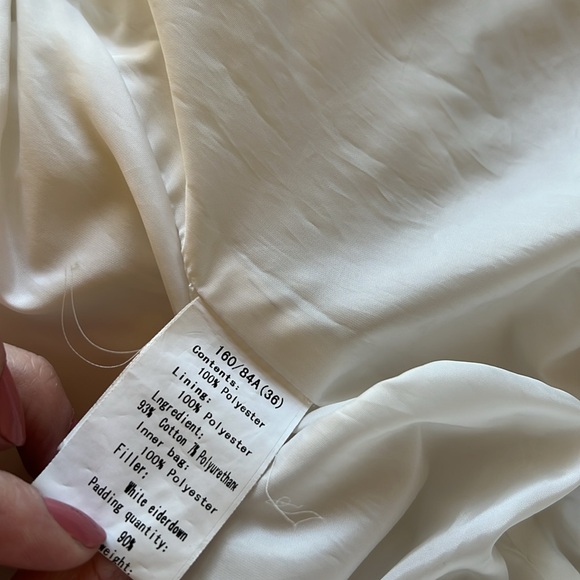 Hybris Y2K Made in Italy white down puffer jacket ruched 36 XS - Picture 10 of 11